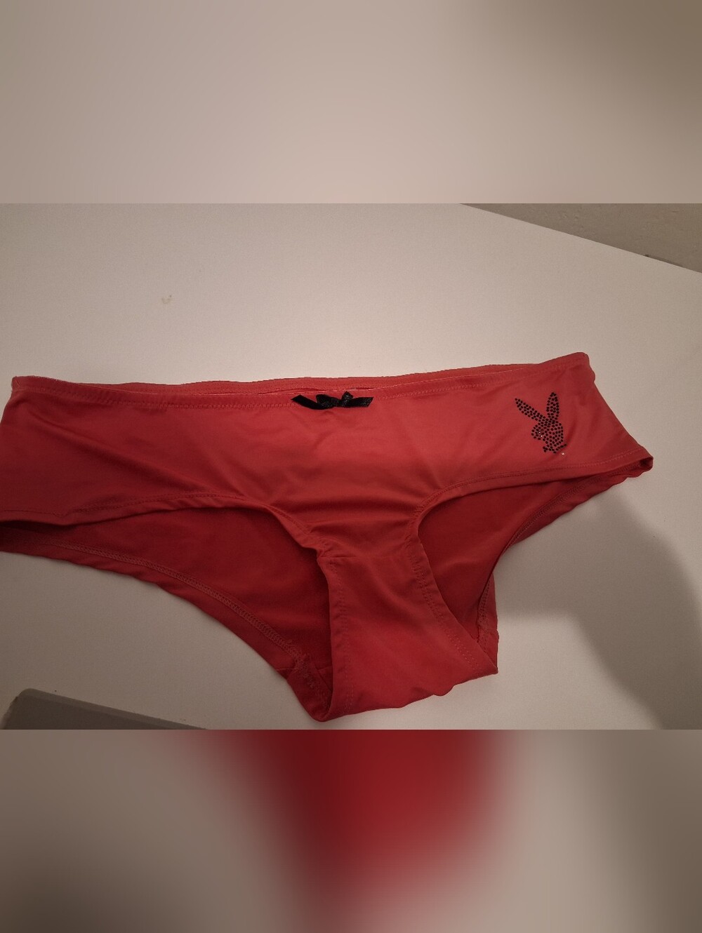 PLAYBOY Red Women's Briefs - Solid Stretch Bikini - Picture 2 of 4